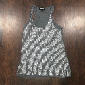 Bebe Sport Size X-Small Gray Sequins Tank Top